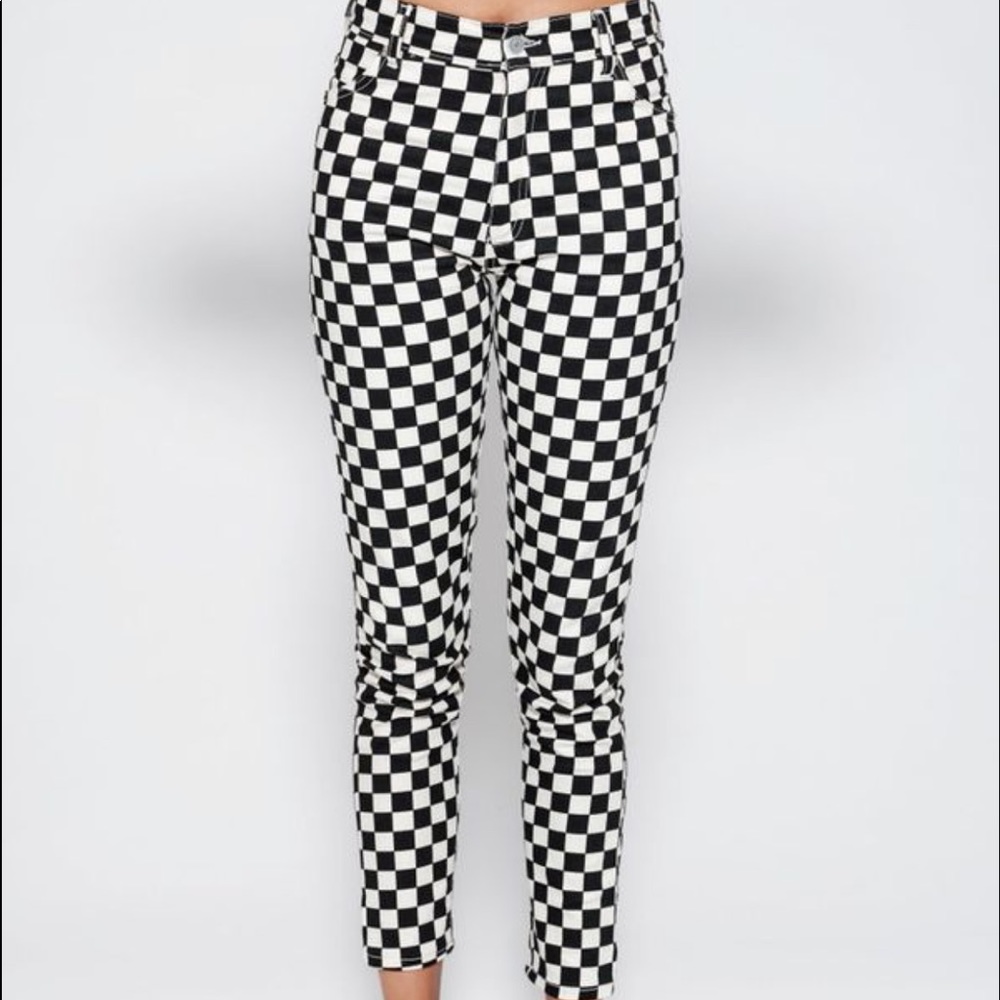 CHECKERED JEANS